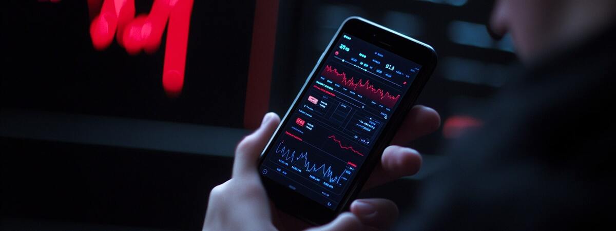 Ich habe Stream Lonox Pip 3 Monate lang ausprobiert: eine KI-Handelsplattform, die wirklich überrascht 4 Kryptowährungs-Marktdiagramm auf dem Telefon (3)